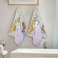 thumbnail image 4 of Bunny Racing Carrot Hand Towels 2 PCS, Happy Easter Rabbit Kitchen Towel Ultra Soft and Highly Absorbent,Decorative Fingertip Face Towel for Bathroom Hotel, 28.3"x14.4", 4 of 5