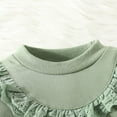 thumbnail image 6 of SUXIAN Girls Sweatshirt Solid Color with Ruffles Lace Trim Pullover for Toddler Cute Wear Green 12-18 Months, 6 of 6