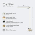 thumbnail image 4 of Brightech Libra LED Floor Lamp - Alexa and Smart Home Compatible - Contemporary Minimalist Standing Lamp - Adjustable Pivoting LED Head with Built-in Dimmer and Color Changing LED - Brass, 4 of 12