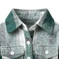 thumbnail image 4 of IROINNID Kids Flannel Shirt Jacket Plaid Long Sleeve Turndown Lapel Button Down Shacket Boys Girls Comfy Fall Tops, 4 of 6