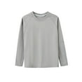 thumbnail image 4 of Boys Sporty T-Shirts Quick Dry Lightweight Breathable Pullover Crew Neck Long Sleeve Print Training Tops (3-4 Years, Gray), 4 of 5