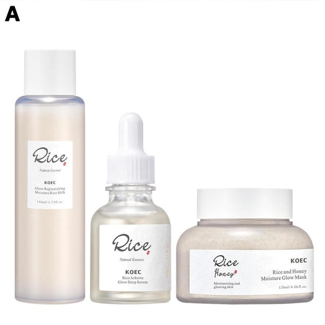 Koec Rice Honey Facial Skin Care Three-Piece Set Moisturizing Essence Toner Smear Mask Best