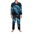 thumbnail image 3 of Lsque Ocean Turtle Pattern Long Sleeve Pajama Set for Men - Soft 2-Piece Sleepwear and Loungewear Set with Pockets, Comfy Nightwear-Medium, 3 of 7