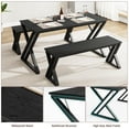 thumbnail image 5 of ChaoLink Sturdy Black Metal Frame Kitchen Table Set with Benches for 4, 5 of 5