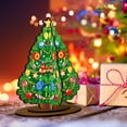 thumbnail image 5 of Diy Diamond Dot Painting Christmas Tree 3D Display Sign With Wooden Base, Three-Dimensional Design For Desktop Decoration, Ideal Christmas Holiday Home Office Party Decoration, 5 of 6