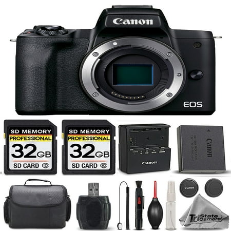 Image of Canon EOS M50 II SLR Camera (Body) + 2 Of 32GB Class 10 SDHC Flash Memory Card + 58mm UV Protection Filter- All Original Accessories Included - International Version