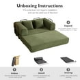 thumbnail image 4 of Buildsure 59 Inch Boneless Corduroy Sofa Bed, 5-in-1 Foldable Futon Couch for Living Room, 4 of 8