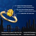 thumbnail image 2 of Gem Stone King 10K Yellow Gold Yellow Citrine and Blue Created Sapphire Engagement Ring for Women | 1.80 Cttw | Oval 8X6MM | Gemstone November Birthstone | Size 7, 2 of 6