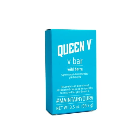 Queen V pH-Balanced V Bar Wild Berry Cleansing Feminine Soap Wash Aloe-Infused 3.5