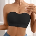 thumbnail image 2 of WZXFASHION Strapless Bra For Women Wire Bras Front Buckle Padded Bra With Straps Bra Black L, 2 of 7