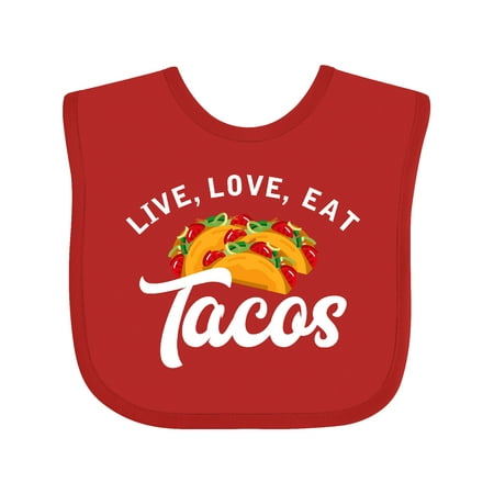 

Inktastic Live Love Tacos H Gift Baby Boy or Baby Girl Bib