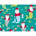 thumbnail image 1 of Pack of 1, Mermaid Santa Under The Sea Wrapping Paper Roll, 30" x 417' For Holiday Kids Gift Wrap, Made In USA, 1 of 1