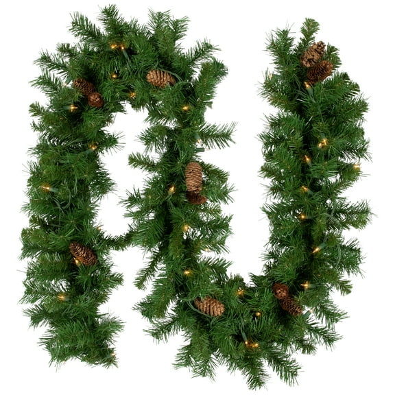 9' x 12" Pre-Lit Dakota Red Pine Artificial Christmas Garland - Clear Dura Lights