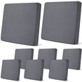 thumbnail image 1 of Newwiee 8Pcs Patio Cushion Covers Stretch Outdoor Cushion Cover Replacement for Patio Furniture Sofa Couch Slipcovers, Soft Flexibility Washable Furniture Protector(Waterproof Pure,Dark, 1 of 6