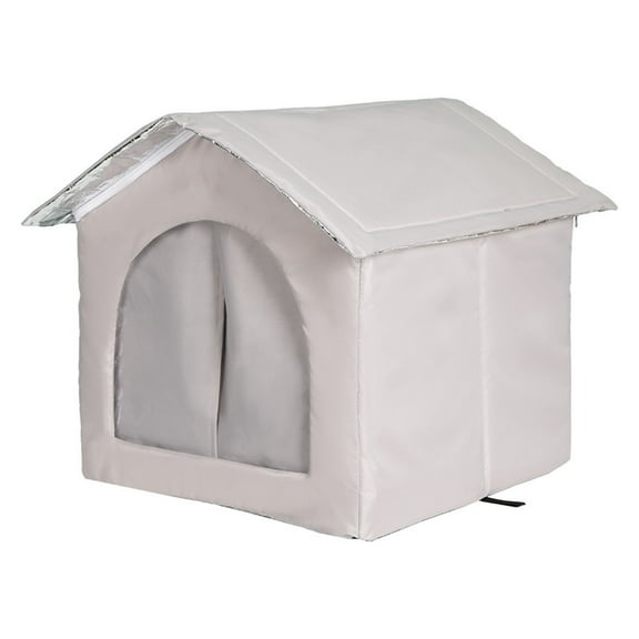 Outdoor Cat House Enclosed Shelter Cozy Pet Bed for Small Medium Cats Dogs Wind Proof Waterproof Rainproof Warm Insulated Cat Bed for All Seasons with Cushion Easy to Assemble