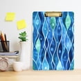 thumbnail image 5 of 12.5" x 9" Acrylic Clipboard with Gold Metal Clip Office and Classroom Essential Watercolor Wavy Pattern, 5 of 7