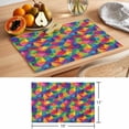 thumbnail image 6 of Colorful Geometric Placemats Set of 12 Modern Multicolor Abstract Motifs Place Mats Indoor Wipeable Table Mats Washable Cloth Dining Table Placemats for Kitchen Holiday Party Home Decor 13x19 Inch, 6 of 9