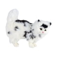 thumbnail image 3 of Figura de gato de imitación, adorno de peluche decorativo coleccionable realista negro blanco, 3 of 9
