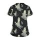 thumbnail image 5 of Tops Cortos para las Mujeres, Halloween Impreso en Cuello en V con Bolsillo, Moda Casual Manga Corta, 5 of 5