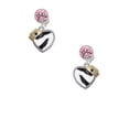 thumbnail image 2 of Delight Jewelry Zebra Print Heart with Nurse Hat Pink Crystal Clip on Earrings, 2 of 5