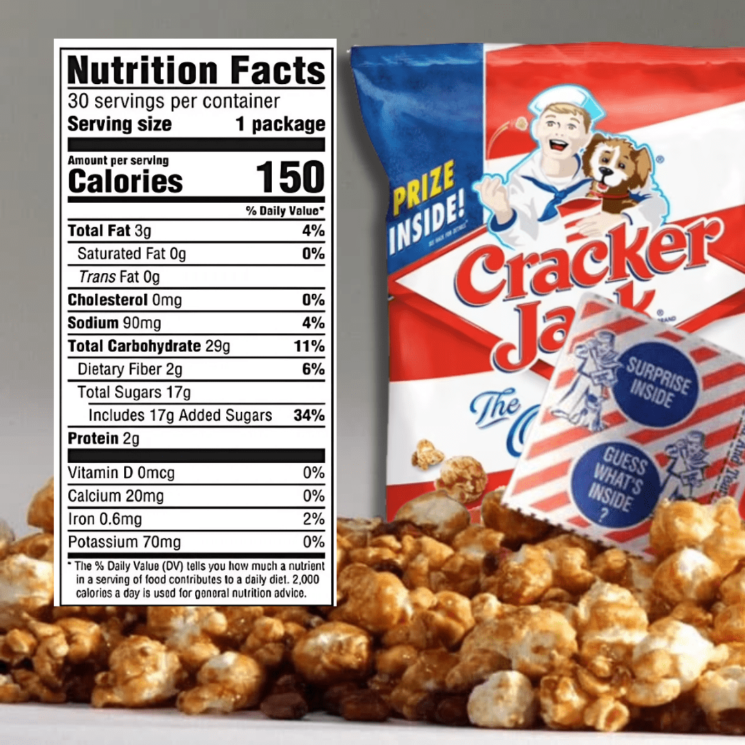 Sweet and Salty Popcorn Individual Bags, 30 Count Bulk Pack- Classic Caramel Coated Popcorn & Peanuts, On-the-Go Snack by Crackerr Jack
