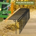 thumbnail image 3 of EastVita Pine Straw Rake 60 Inch, 26 Coil Spring Tines Durable Powder Coated Steel Tow Behind Landscape Rake with 3 Point Hitch Receiver Attachment Fit to Cat0 Cat 1 Tractors, 3 of 6