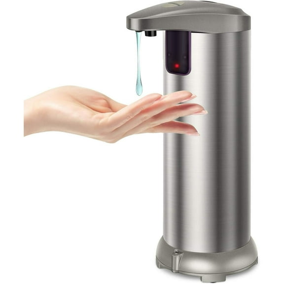 Soap Dispenser, Touchless Automatic Soap Dispenser Stainless Steel Infrared Sensor, Adjustable Hands-Free Soap Dispenser Suitable for Bathroom Kitchen