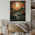 thumbnail image 2 of Designart "Moonlit Serenity Papercut Sunset I" Landscape & Nature Print on Natural Pine Wood, 2 of 5