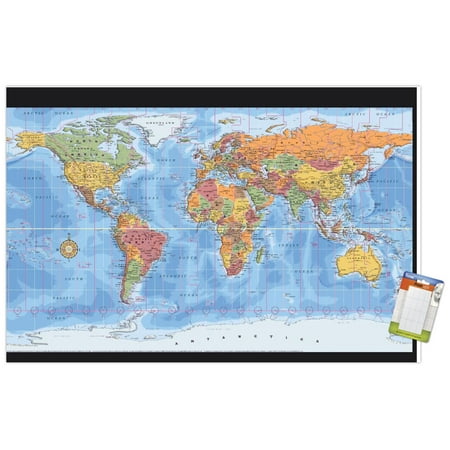 Map - World Time Zones Wall Poster, 22.375" x 34"