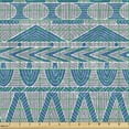 thumbnail image 2 of Ambesonne Ethnic Fabric by the Yard Upholstery, Classic Style Aztec Folklore, 2 Yards, Taupe Grey and Sea Blue, 2 of 5
