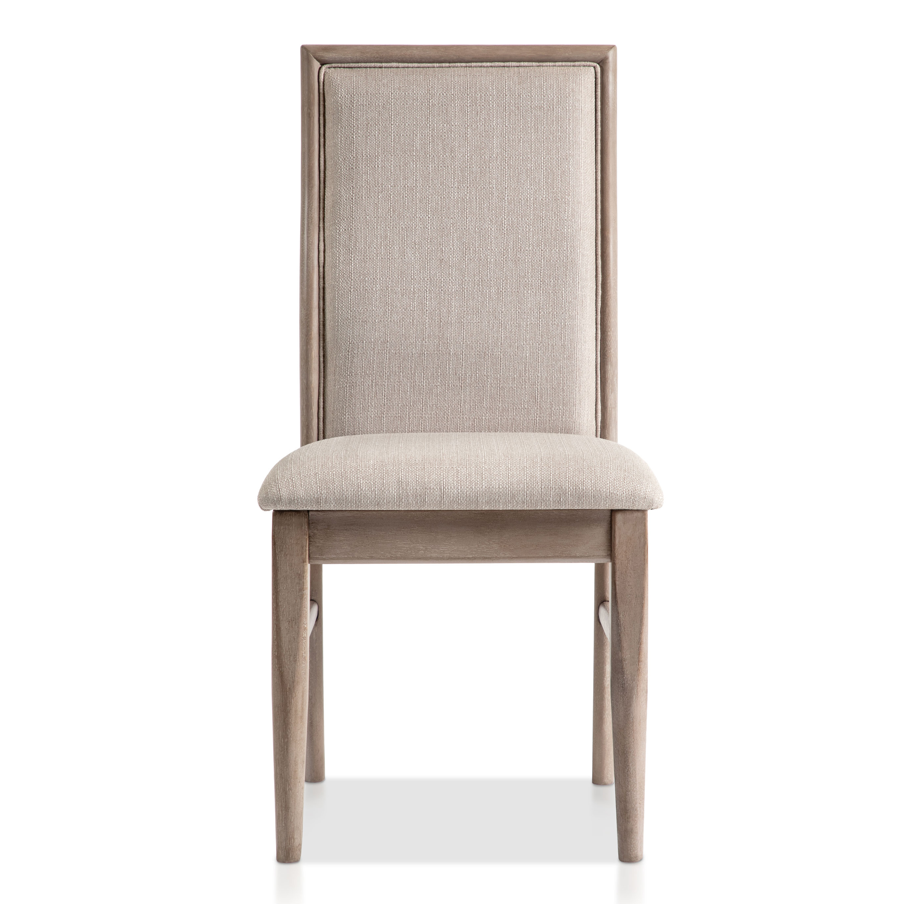 Furniture of America Flin Upholstered Solid Wood Side Chairs, Set of 2, Natural Ash