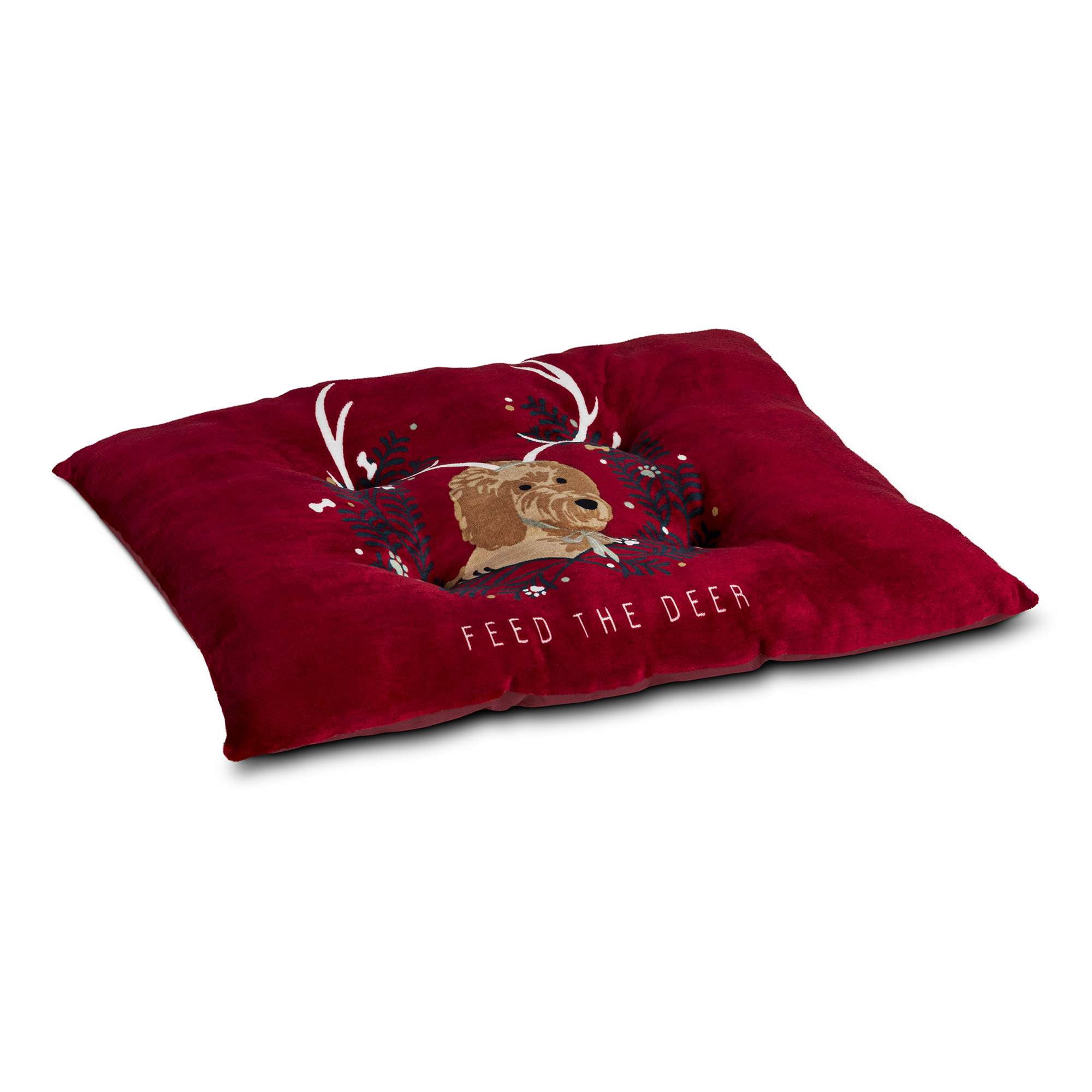 (2 pack) Vibrant Life Dog Bed, Plush Tufted Deer Print, Medium