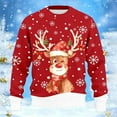 thumbnail image 5 of Men's Christmas Reindeer Snowman Penguin Santa and Snowflakes Sweater,Red,L, 5 of 7