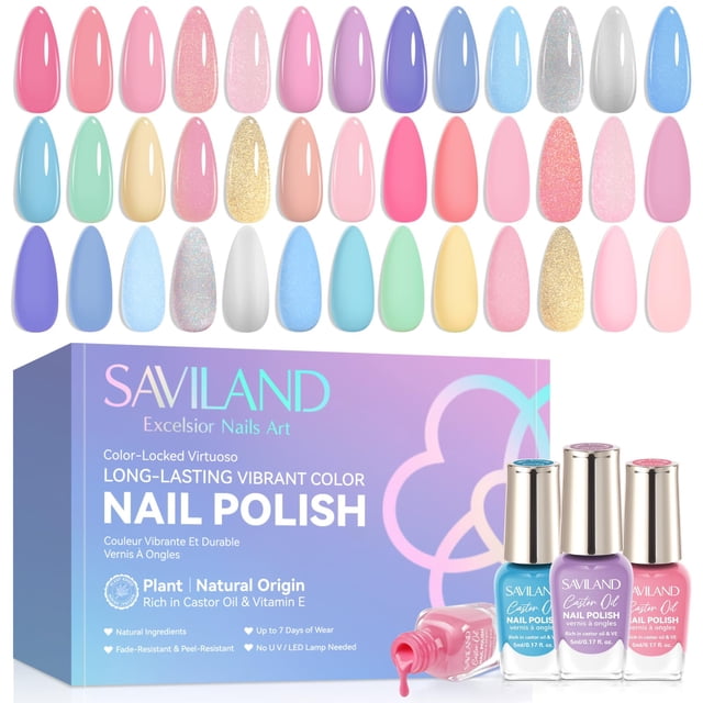 Set de esmaltes de uñas SAVILAND Color Artistry 20+3, 5 ml, secado rápido