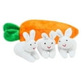 thumbnail image 2 of Bolsa de almacenamiento con forma de zanahoria y muñeco de conejo con cremallera | Capacidad para 3 figuras de conejito de peluche | Tela de algodón suave, 2 of 7