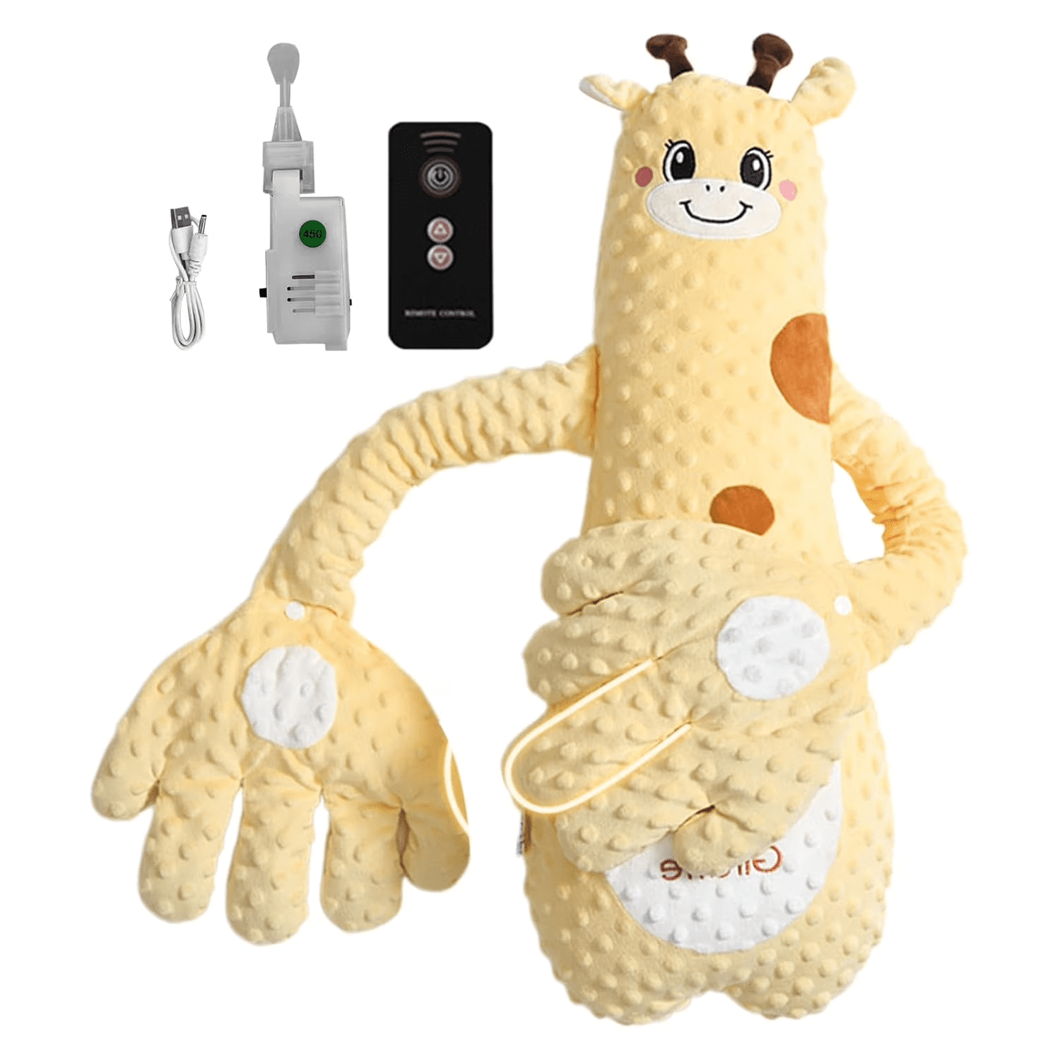 KANOHENO Patting Pillow Soother,Adjustable Mode Interactive Plush,Interactive Patting Companion with Remote Control