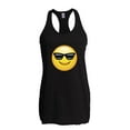 thumbnail image 1 of Women's Racerback Tank Top - Emoji with Sunglasses, 1 of 5