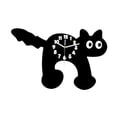 thumbnail image 2 of Reloj de pared de dibujos animados silencioso adorno simple gato reloj colgante decoración decorativa para Negro, 2 of 9