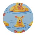thumbnail image 4 of HAOXIT Cute Capybara Swimming in The Lake Round Table Cloth Cartoon Animal Polyester Tablecloth Tablecloth Dinning Table Cover for Indoor Outdoor Party Picnic 38-42, 4 of 8