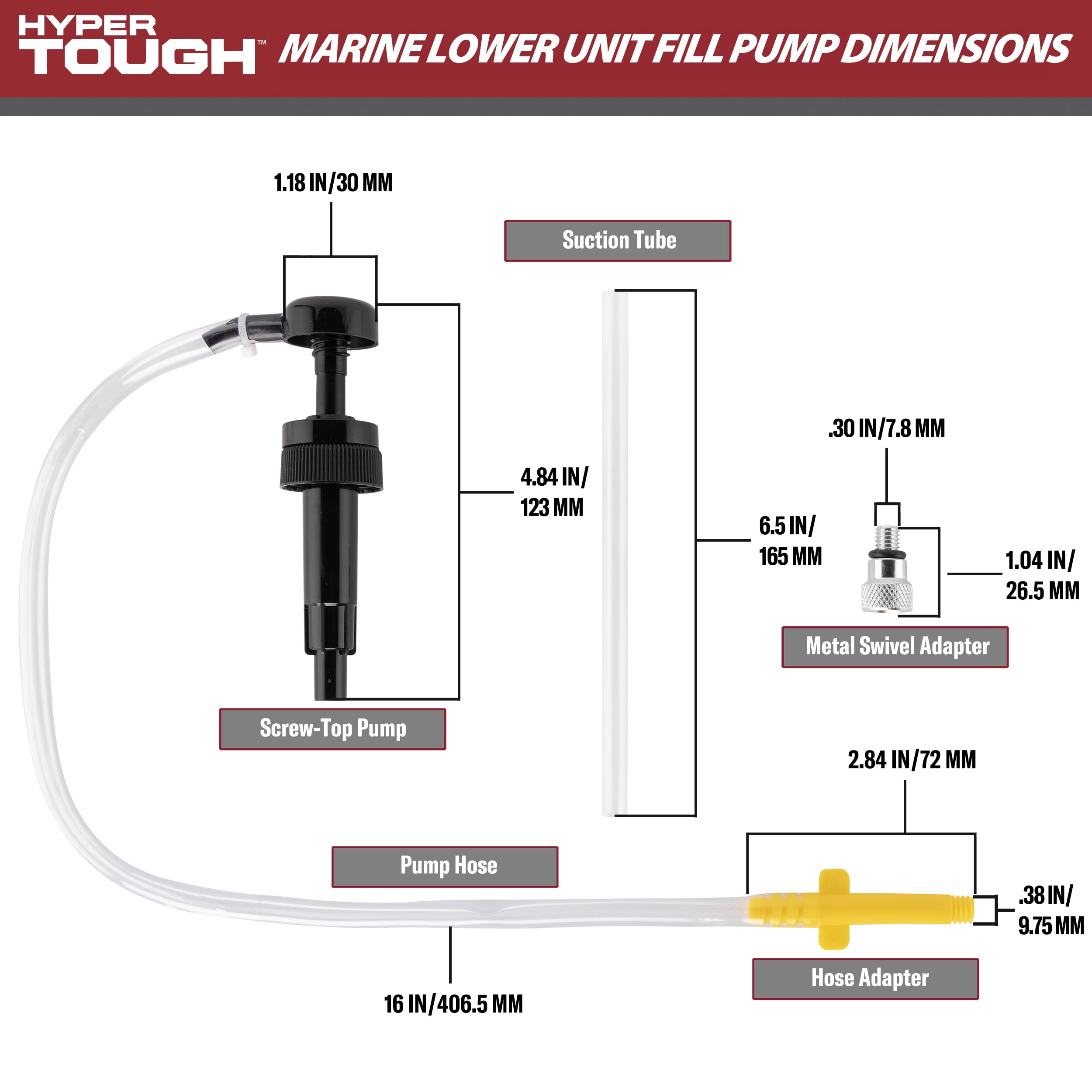 Hyper Tough Marine Lower Unit Quart Size Fill Pump, 36202WD