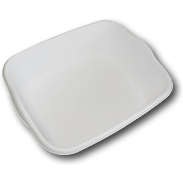 Essentials White Plastic Eight Quart Dishpan - 13'' x 11'' x 4
