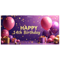 thumbnail image 5 of Happy 14th Birthday Celebration Backdrop Background Banner Party Supplies Decoration Photography Props Gift Balloon Décor, 5 of 7