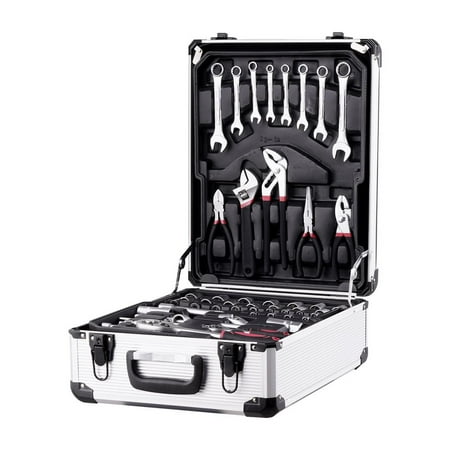 

WZTO Hand Trolley Tool Box Hand Tool Box with Tools Complete Tool Set with Wheels Aluminum Trolley Case Tool Set House Repair Kit Set for Home/Auto Repair Tool Set durable
