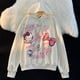 thumbnail image 2 of Suéter de cuello redondo con estampado de Hello Kitty y capucha para mujer, otoño e invierno, estilo japonés, holgado, con forro polar y dibujos animados, 2 of 4