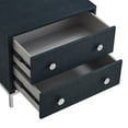 thumbnail image 6 of Nicole Miller Daenerys MDF Side Table, 2 Drawers, Navy/Chrome, 23.7L x 16W x 21H, 6 of 10