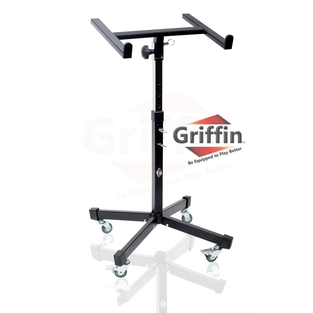Studio Mixer Stand DJ Cart by GRIFFIN Rolling Standing Rack On Casters