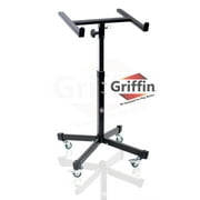 Griffin Mobile Studio Mixer Stand DJ Cart - Rolling Standing Rack On Casters with Adjustable Height - Portable Turntable - Protect Your Digital Audio Gear and Music Equipment Heavy Duty Construction