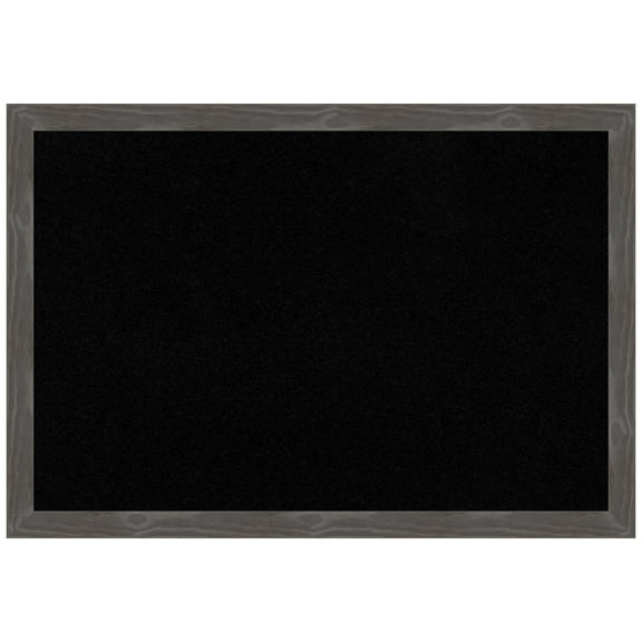 Amanti Art Black Cork Board Wood Framed Woodridge Rustic Grey Bulletin Board 39 in. x 27 in.
