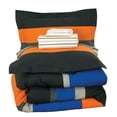 thumbnail image 5 of Full Comforter Set, Rugby Stripe Orange Reversible Bed in a Bag, 5 of 11