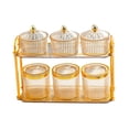 thumbnail image 3 of Contenedor secos, recipientes sellados para almacenar caramelos, bandeja dividida para refrigerios, bandeja para secos para el , Oro Redondo, 3 of 8